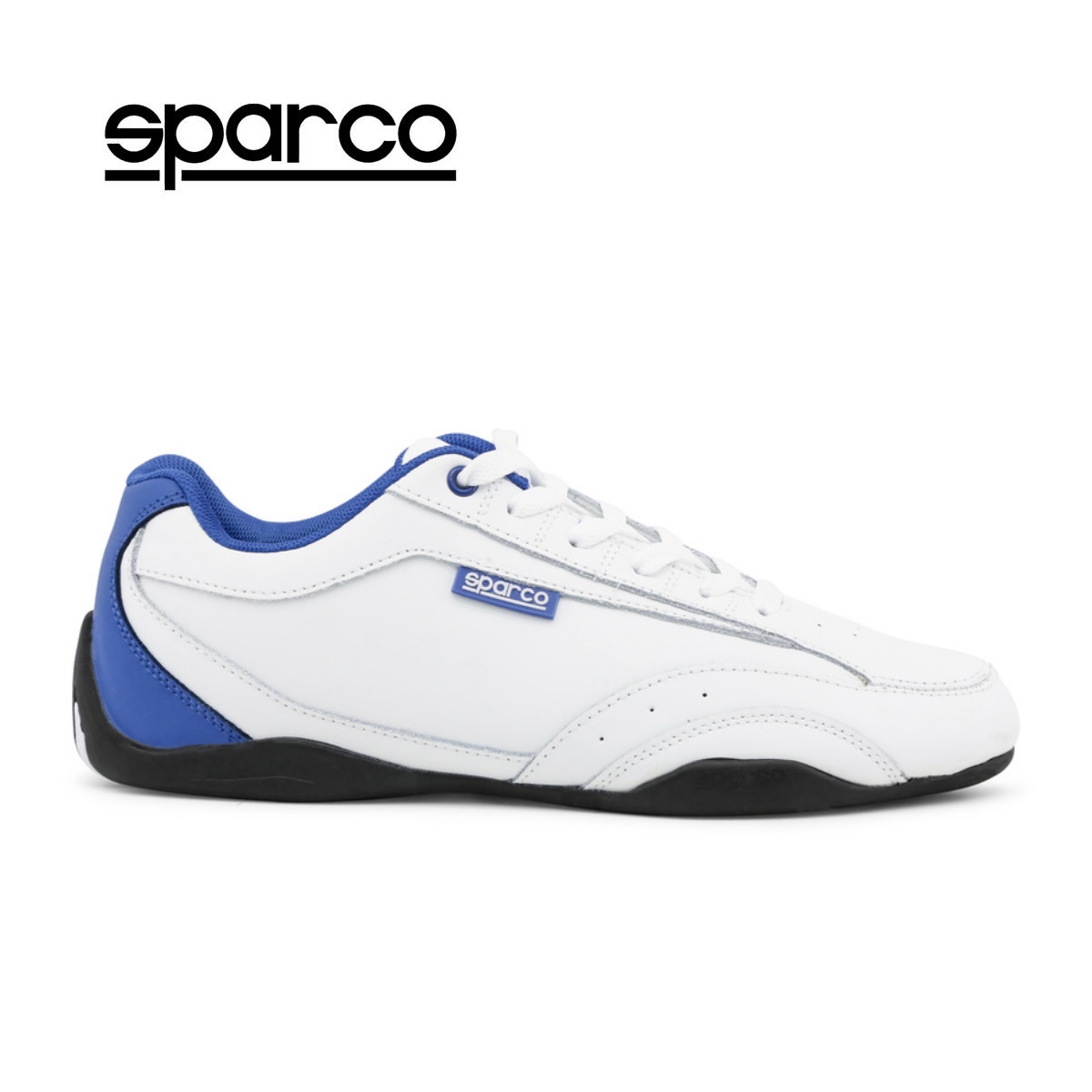 NEW Sparco Mens White Blue Leather 